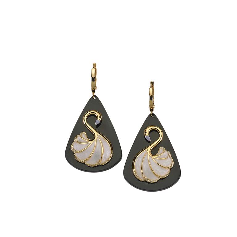 Misis Orecchini Donna City Hall Argento 925 Con Zirconi Bianchi | Placcati Oro 18kt, 5 Cm, Fatto A Mano In Italia
